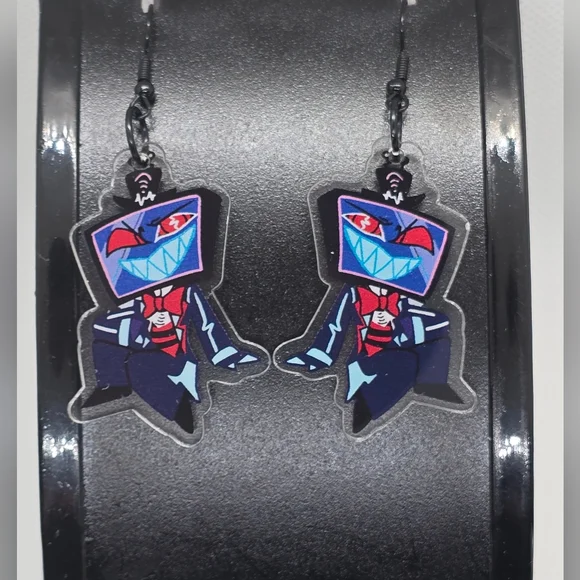 VOX - Hazbin Hotel Inspired Dangle Earrings! Handmade! Hypo-Allergenic - Picture 1 of 3